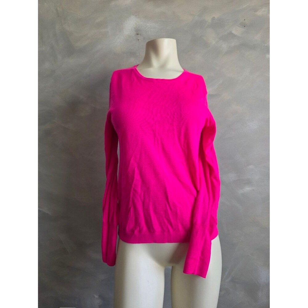 J. Crew Tippi Sweater Women's Bright Fuchsia Pink 100% Merino Wool Sz Small